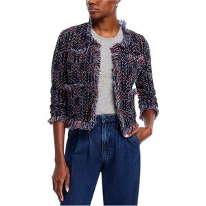 NWT Aldo Martins Thun Fringed Knit Bomber Jacket XS